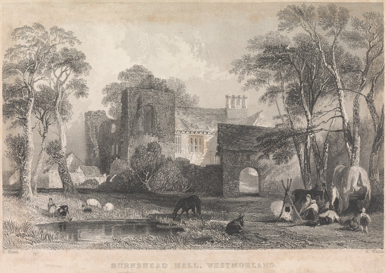 Burnshead Hall, Westmorland; side 45 (bind 1) af Henry Wallis