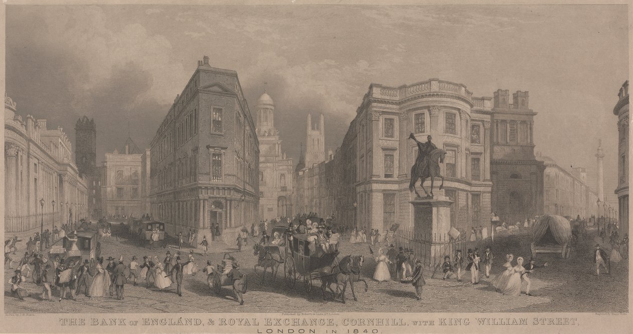 Bank of England og Royal Exchange, Cornhill af Henry Wallis