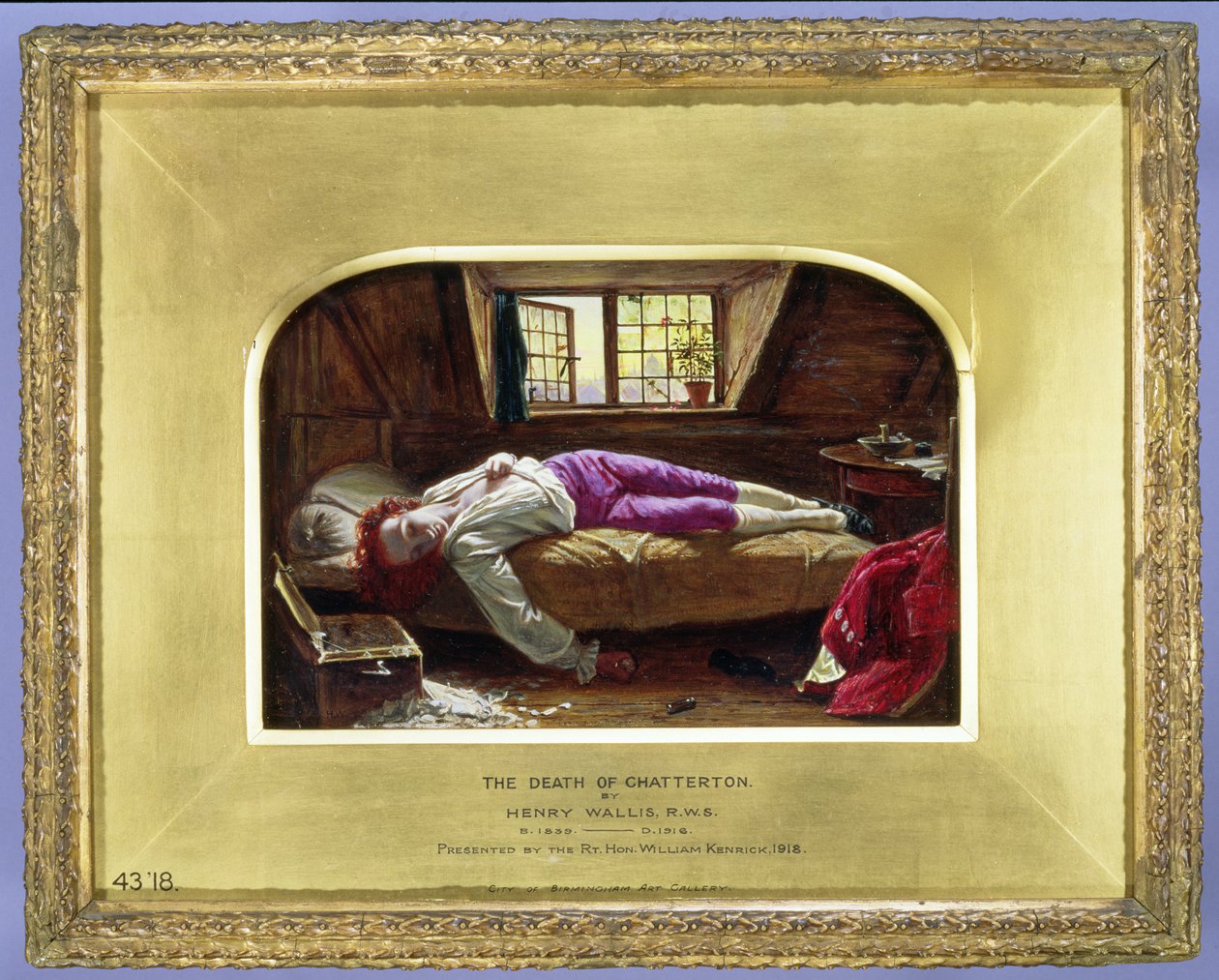 Chattertons død, ca. 1856 af Henry Wallis