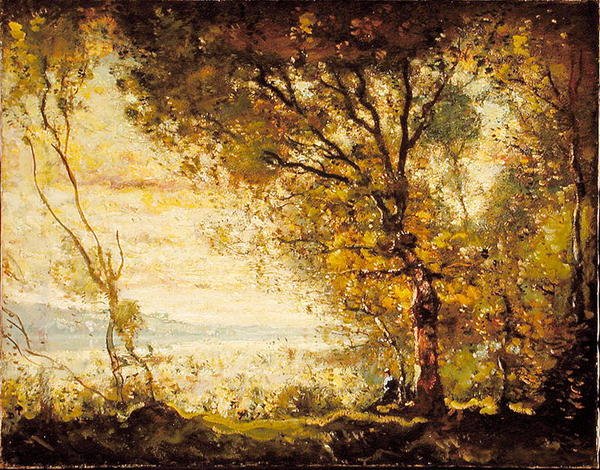 Solnedgang ved Mystic River, Connecticut af Henry Ward Ranger