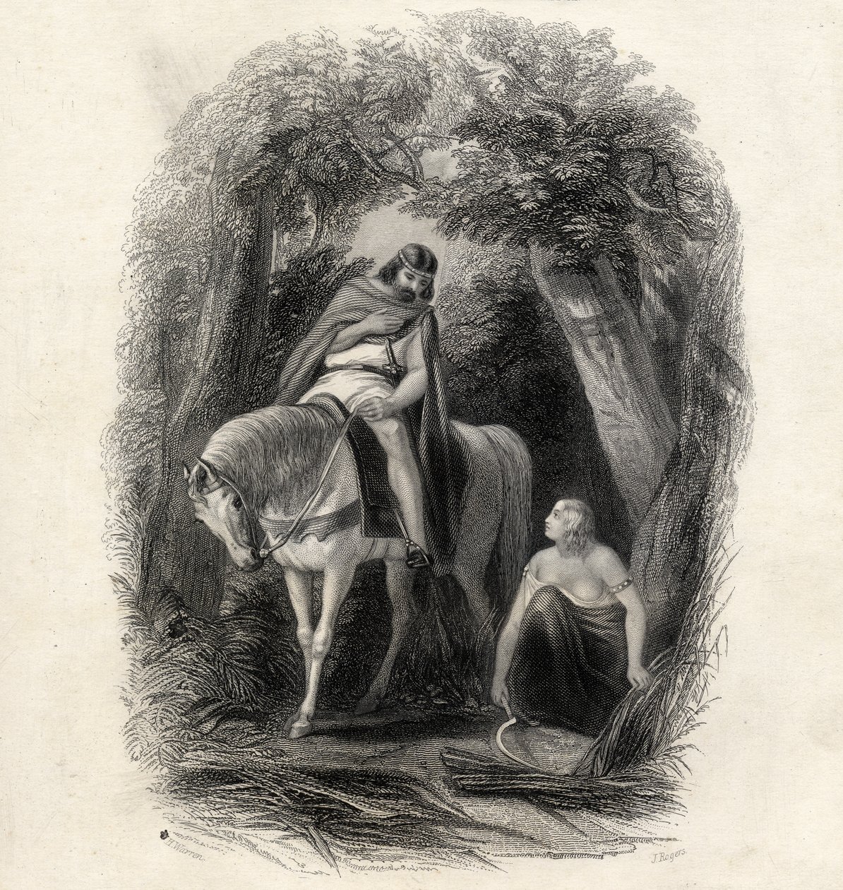 Kong Cormac (d.1138) og den smukke Eithne, graveret af J.Rogers, fra 