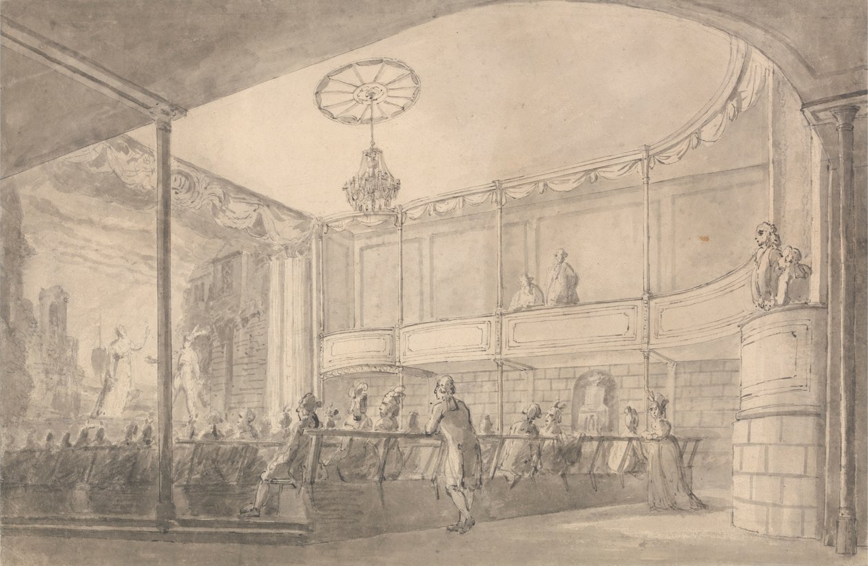 Interiør af Brandenburger Hus Theatre, Hammersmith af Henry Wigstead