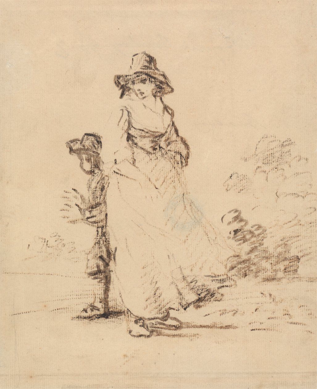 En dreng og pige på landet af Henry William Bunbury