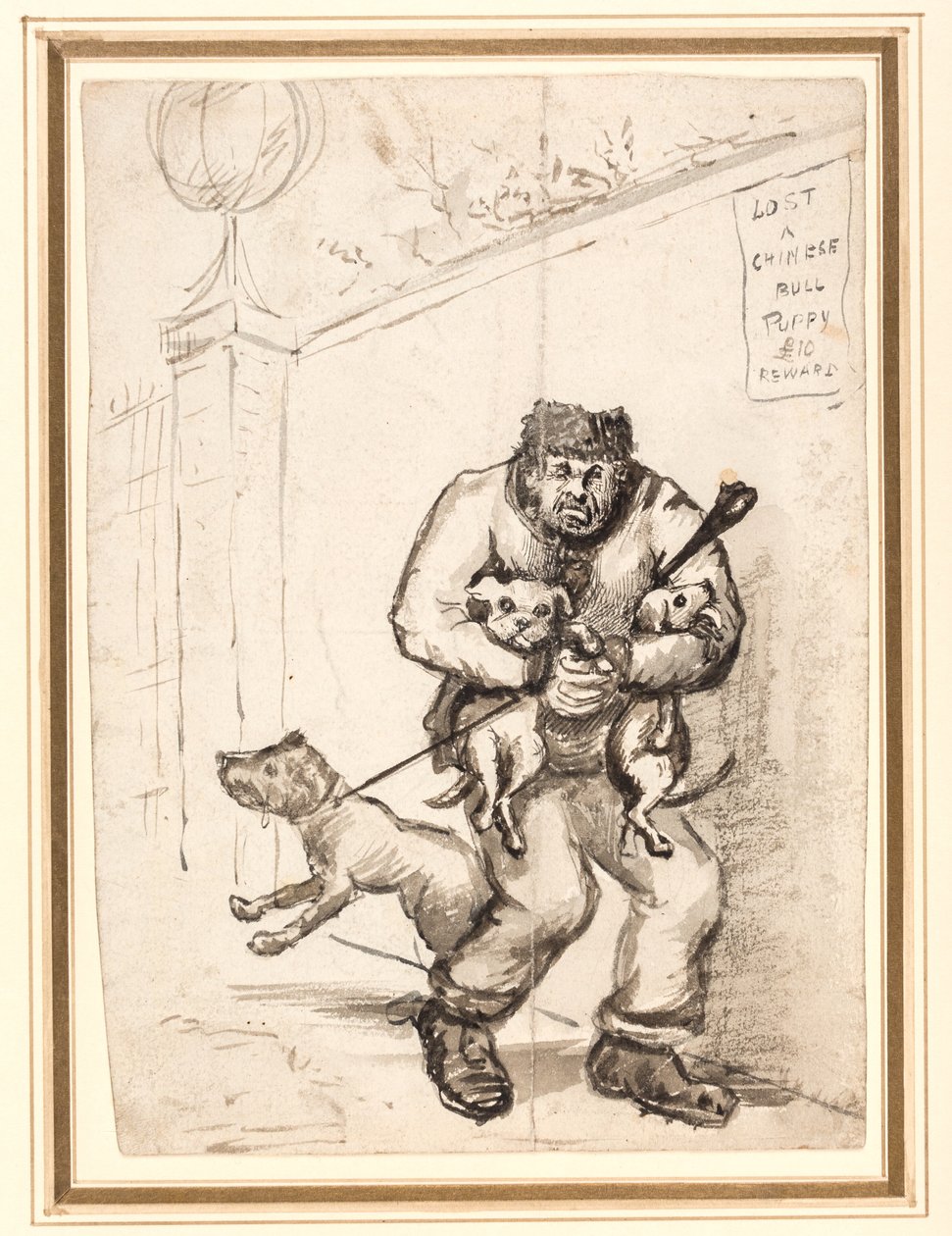 Mistet en kinesisk tyrehvalp 10 £ belønning af Henry William Bunbury