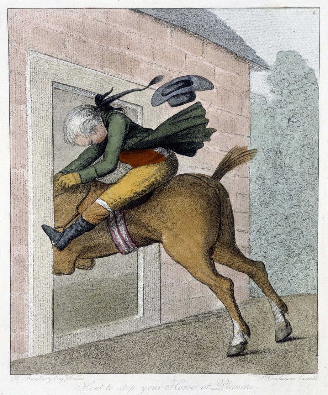 Meway at stoppe din hest - i "" engelske tegnefilm om ridemanerer"", ill. af H.W. Bunbury, red. John Stockdale af Henry William Bunbury