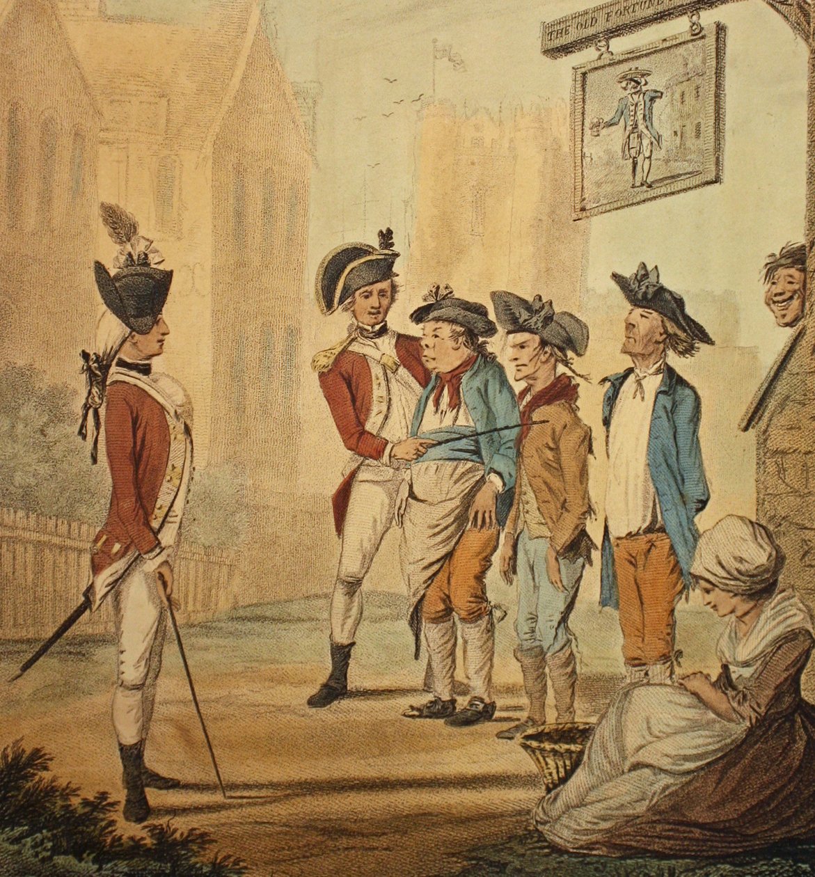 "Rekrutter", udgivet 1780 af Henry William Bunbury
