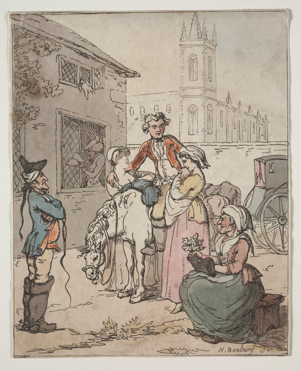 Scene uden for en kro af Henry William Bunbury