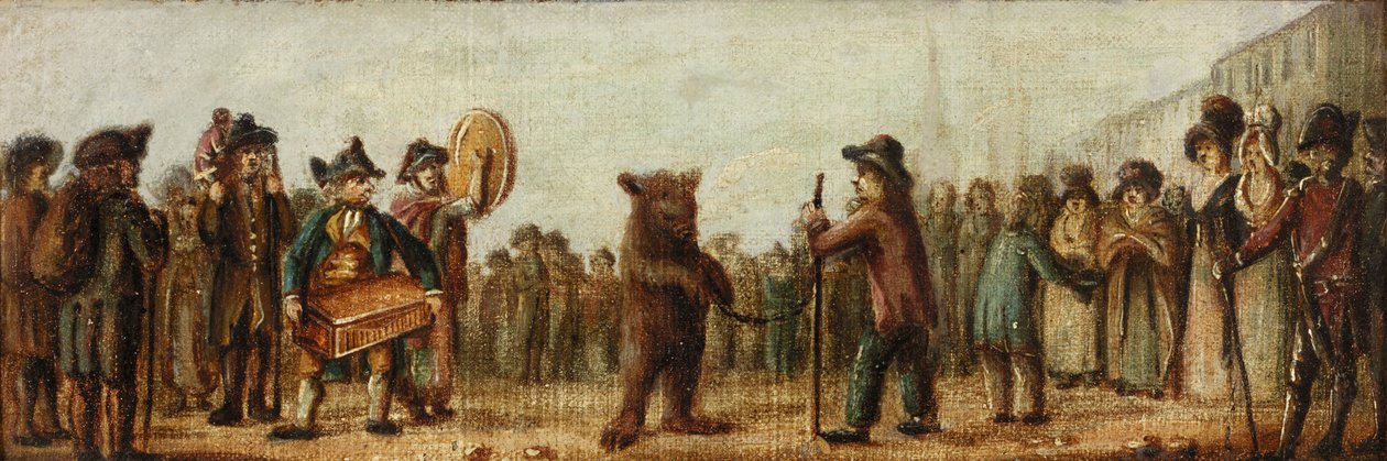 Den dansende bjørn (olie på lærred) af Henry William Bunbury