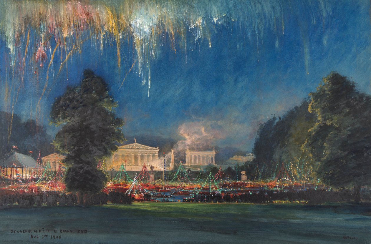 "Souvenir of Fête at Bourne End", New York Lodge, Buckinghamshire, 1. august 1908 af Henry William Woolls