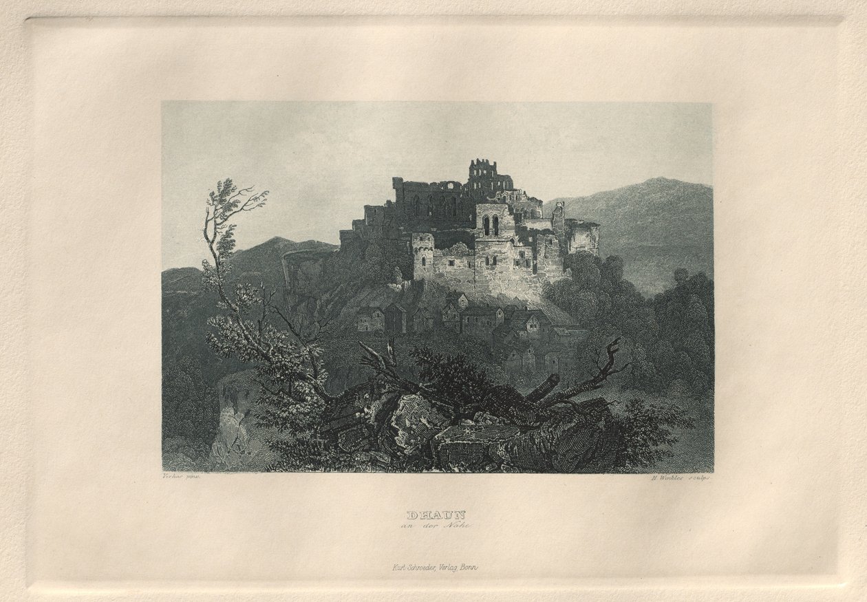 Det maleriske og romantiske Rheinland: Dhaun på Nahe, 1928. af Henry Winkles