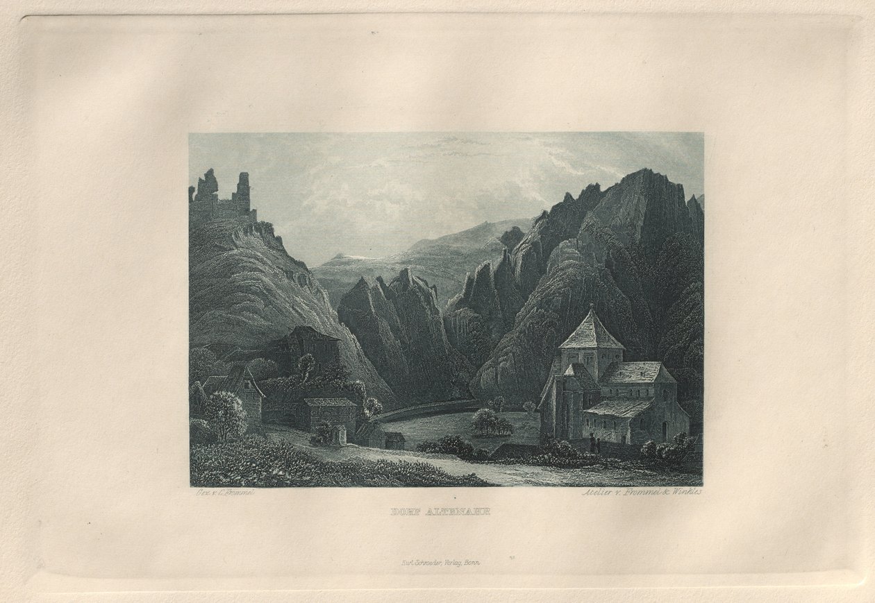 Det maleriske og romantiske Rheinland: Landsbyen Altenahr, 1928. af Henry Winkles