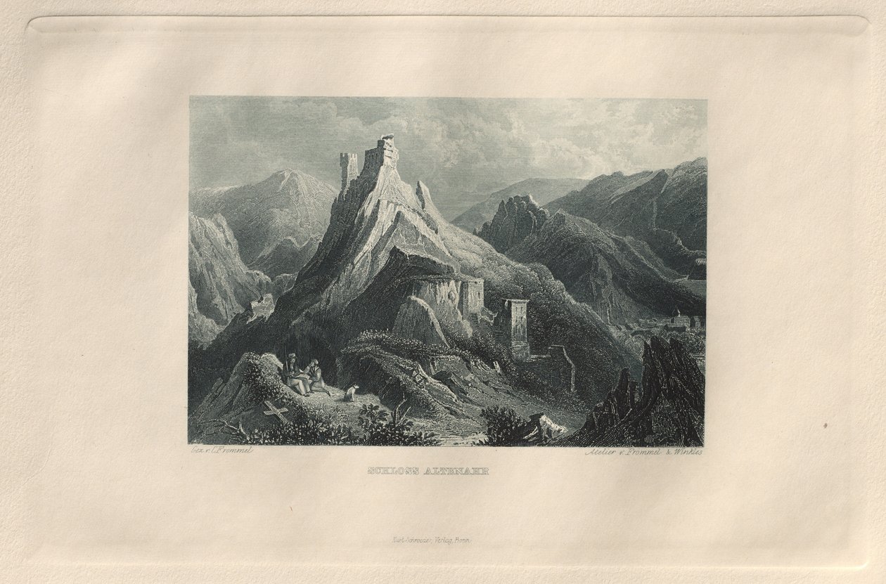 Det maleriske og romantiske Rheinland: Altenahr Slot, 1928. af Henry Winkles