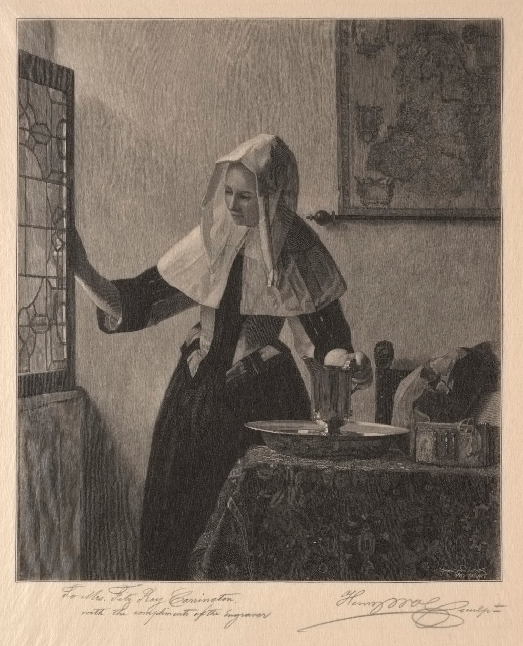 Ung kvinde ved et vindue, 1907. af Henry Wolf