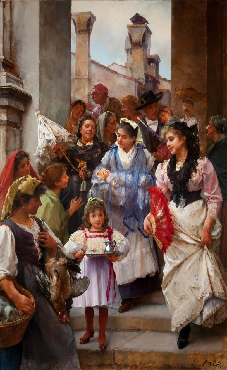 En venetiansk dåbsfest, 1896 olie på lærred af Henry Woods