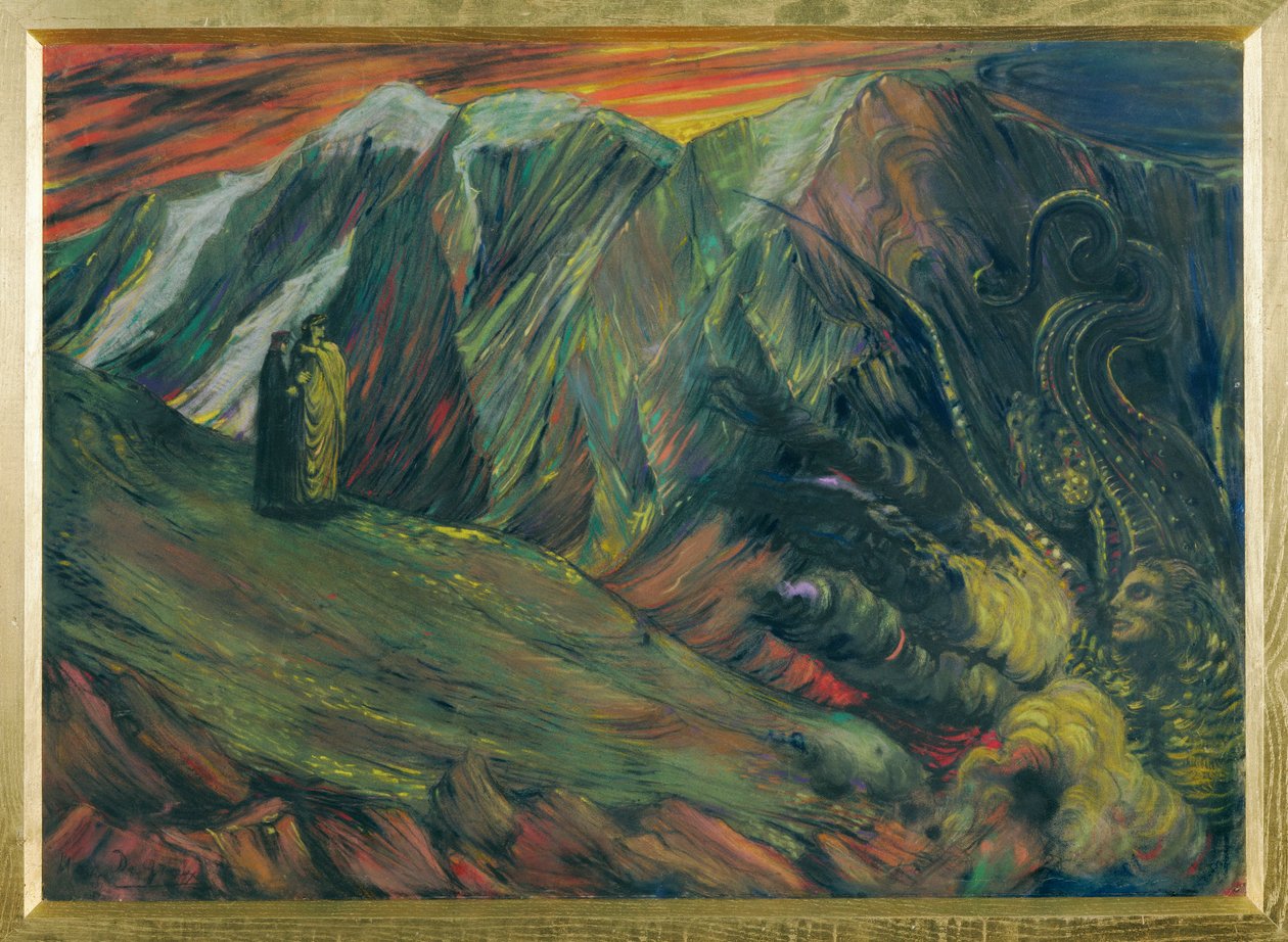 Dante og Vergil i Inferno: Lucifer 1895 af Henry de Groux