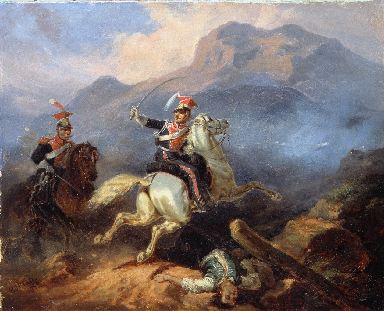 Kozietulski i slaget ved Somosierra i 1808, 1855 af Henryk Pillati