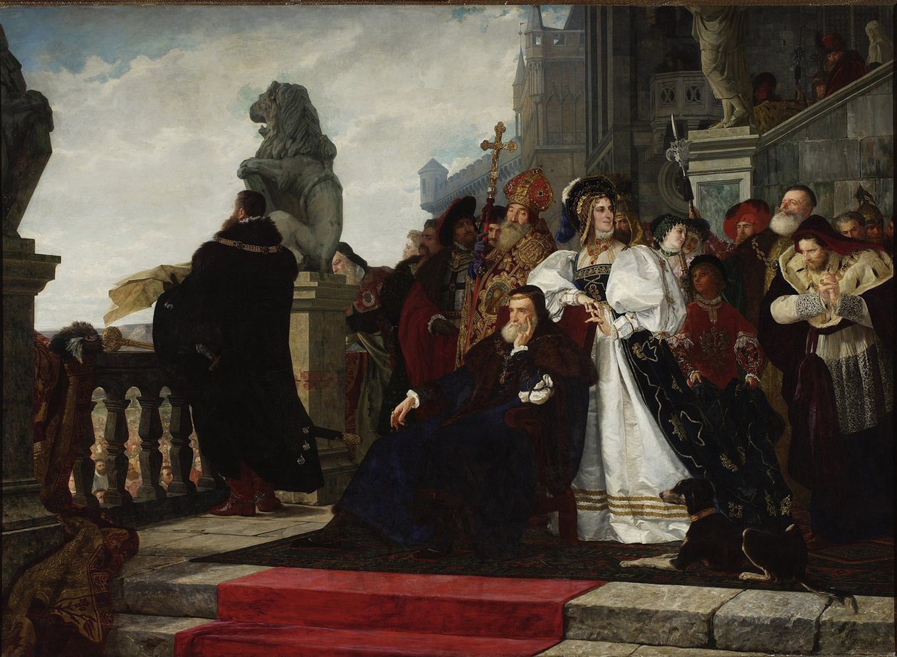 Sigismund I af Polen (1467-1548) - Kyllingekrig (1537) - par Rodakowski, Henryk (1823-1894). Olie på lærred, størrelse: 192,5x2 af Henryk Hipolit Rodakowski