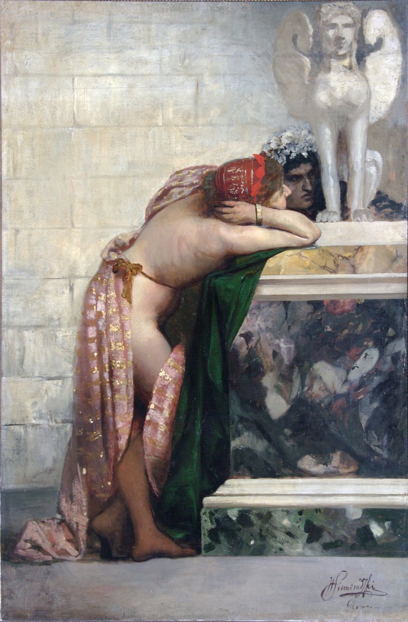 To figurer af en statue af sfinx, 1870
