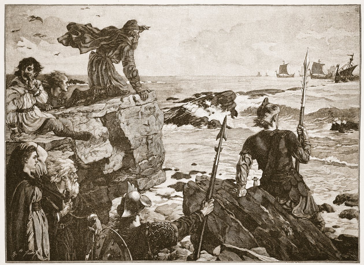 Hvordan danskerne kom op ad Kanalen for tusind år siden, illustration fra 
