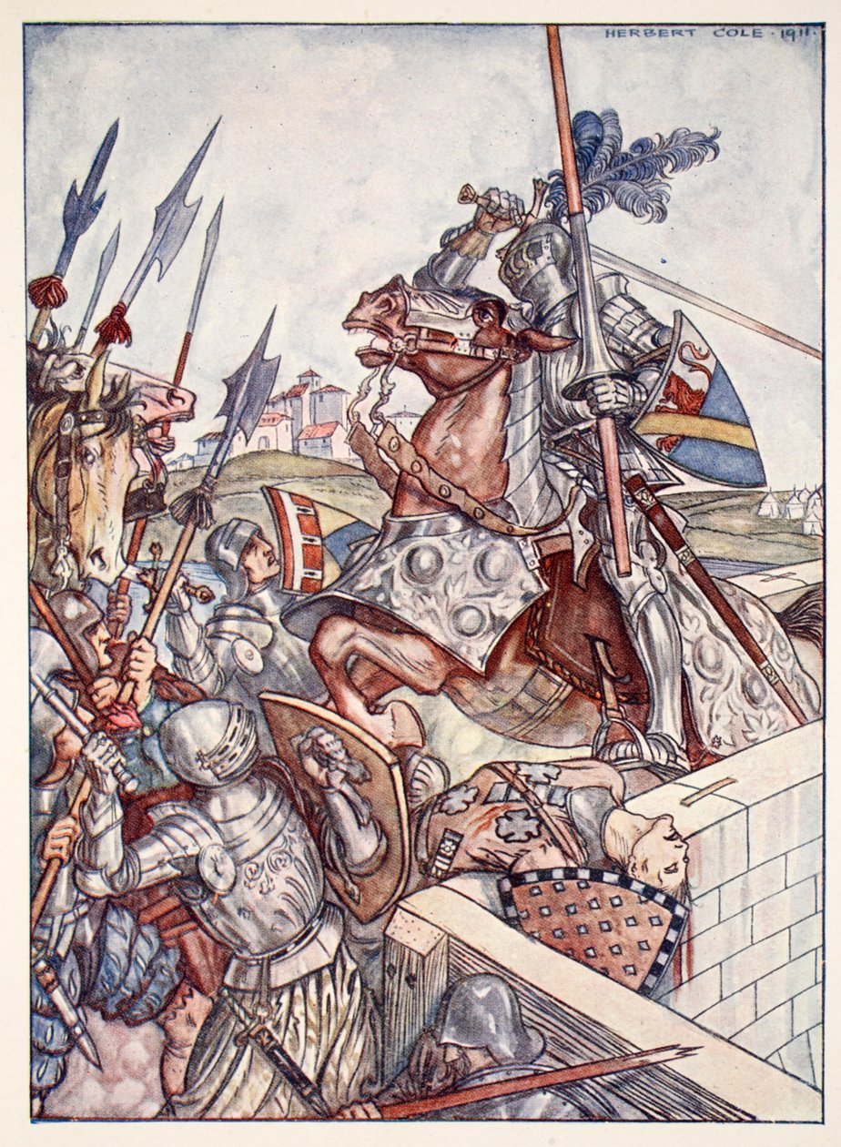 Bayard forsvarer broen, illustration fra 