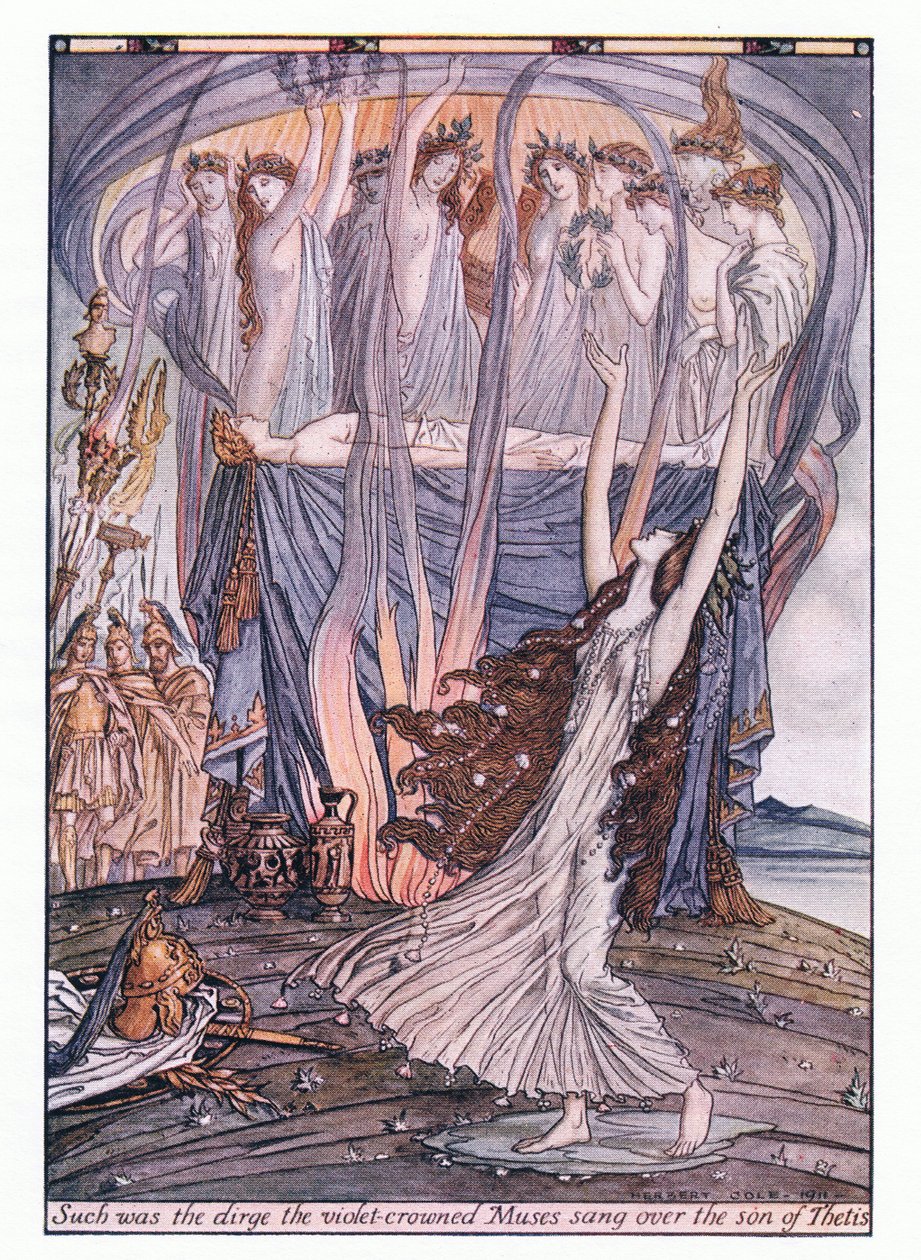 Sådan var den klagesang, de violet kronede muser sang over Thetis