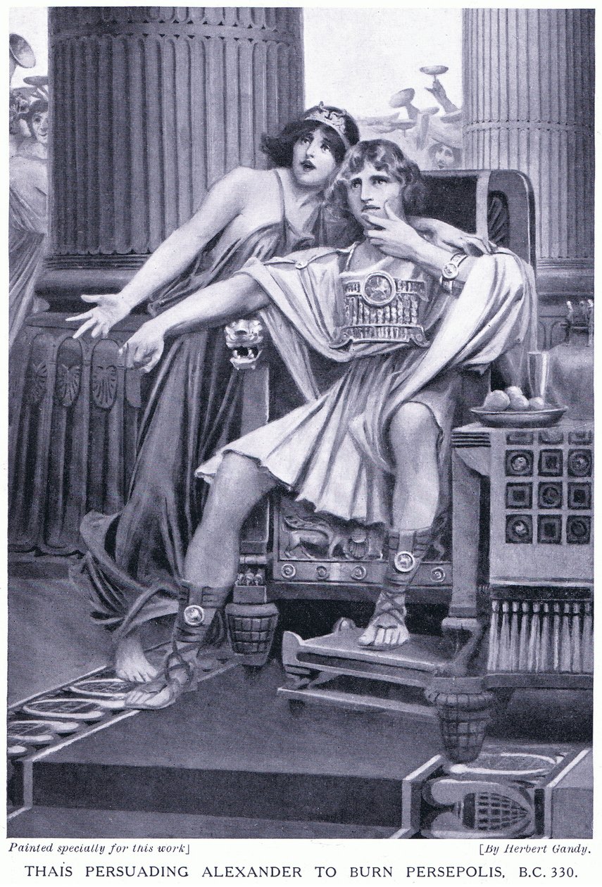 Thaiere overtalte Alexander til at brænde Persepolis 330 f.Kr af Herbert Gandy