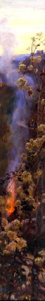 Befano Fuoci, ca. 1900 (olie på panel) af Herbert Arnould Olivier