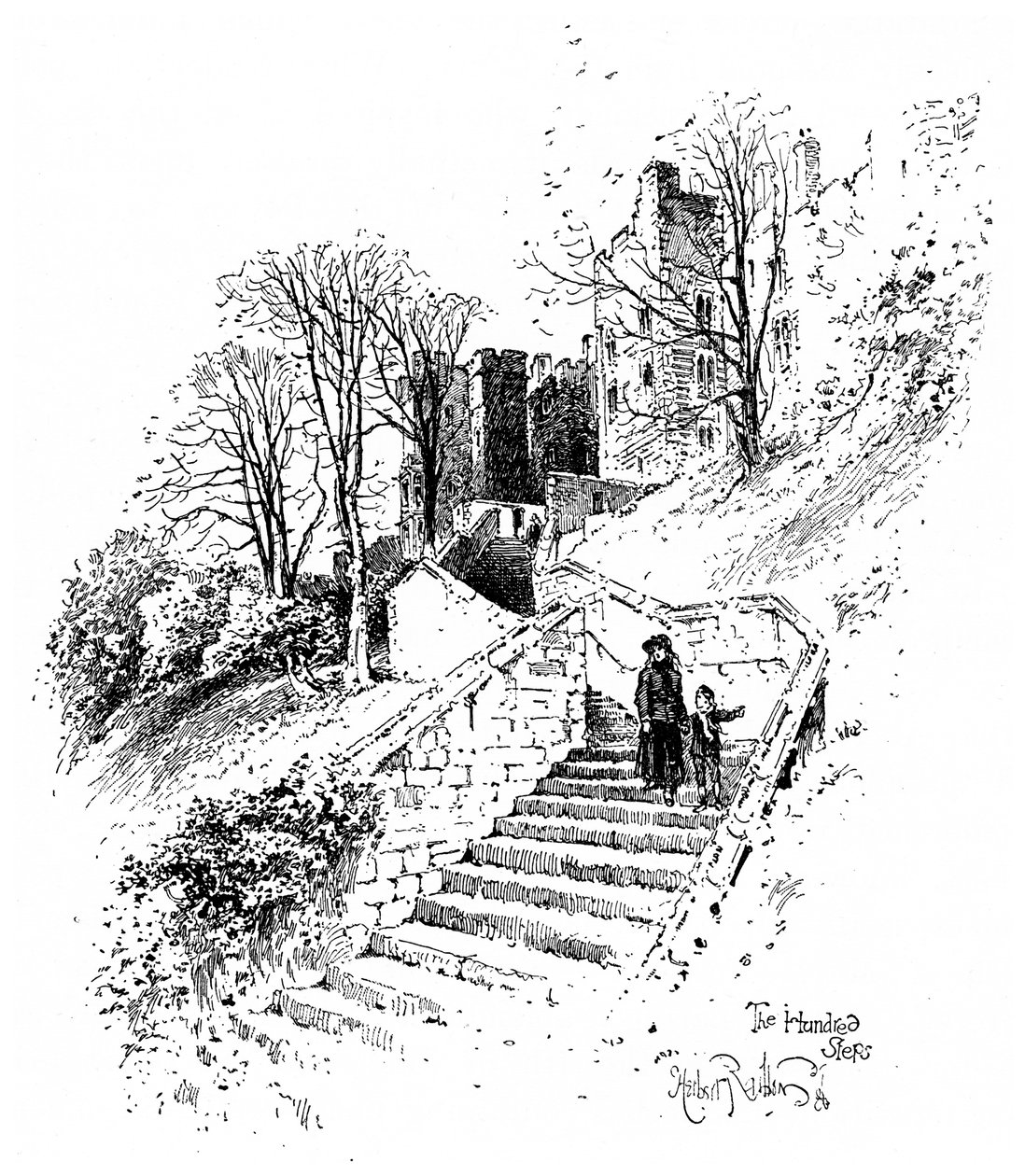 The Hundred Steps, Windsor Castle, c1888. af Herbert Arthur