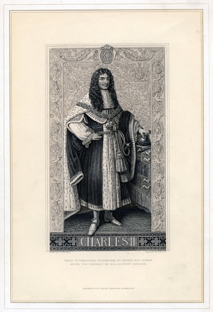Charles II, konge af England, Skotland og Irland, 1800-tallet. af Herbert Bourne