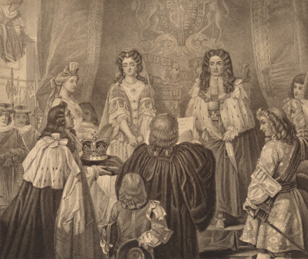 Kronen tilbudt til William og Mary, 1689, 1886 af Herbert Bourne