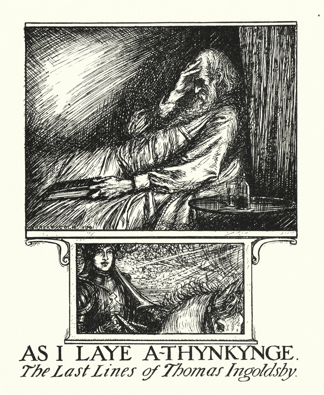 Ingoldsby Legends: As I Laye A-thynkynge (litografi) af Herbert Cole