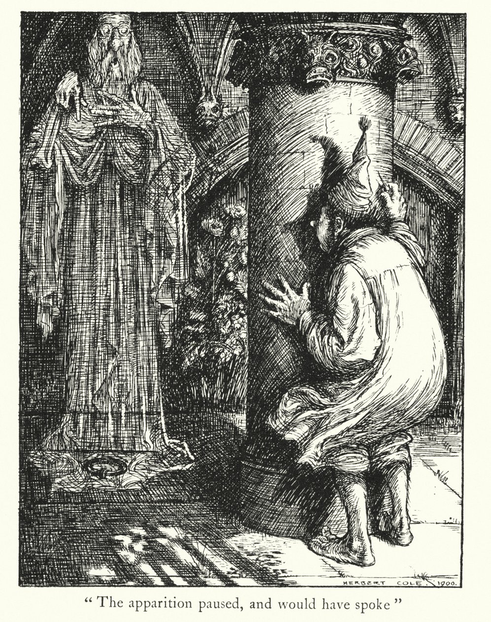 Ingoldsby Legends: Spøgelset (litografi) af Herbert Cole