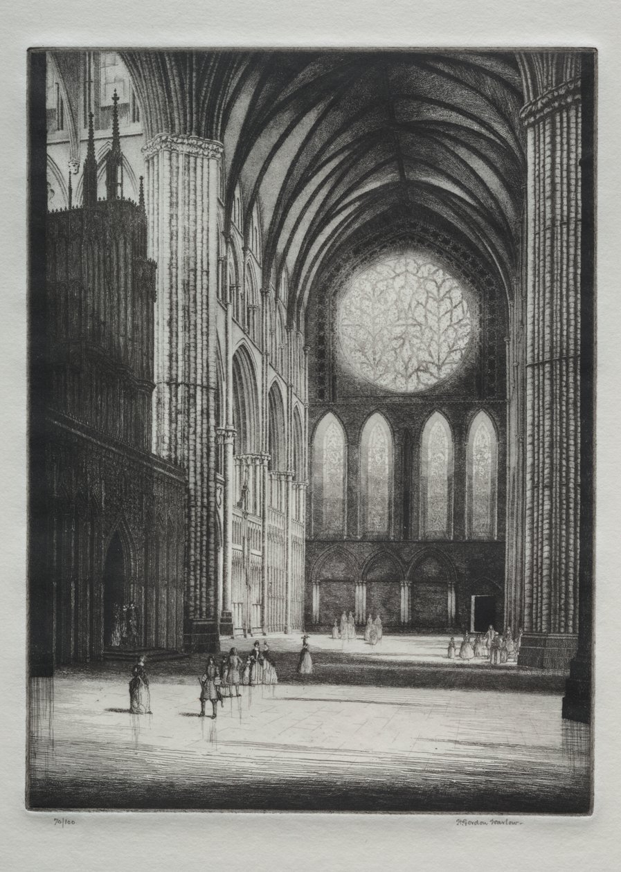 Lincoln Cathedral, interiør af Herbert Gordon Warlow