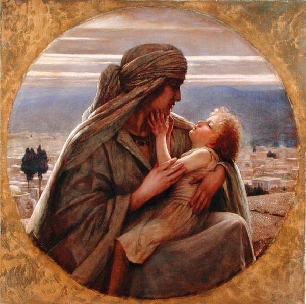 En aften i Nazareth (olie på lærred) af Herbert Gustave Schmalz