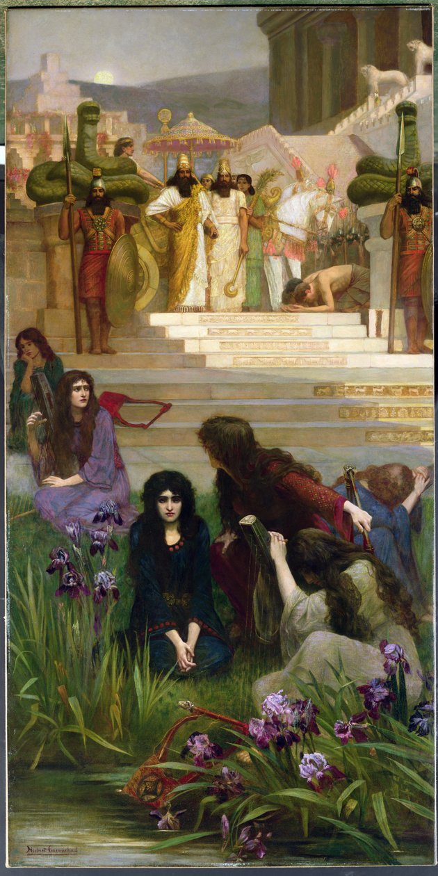 Judas døtre i Babylon (olie på lærred) af Herbert Gustave Schmalz