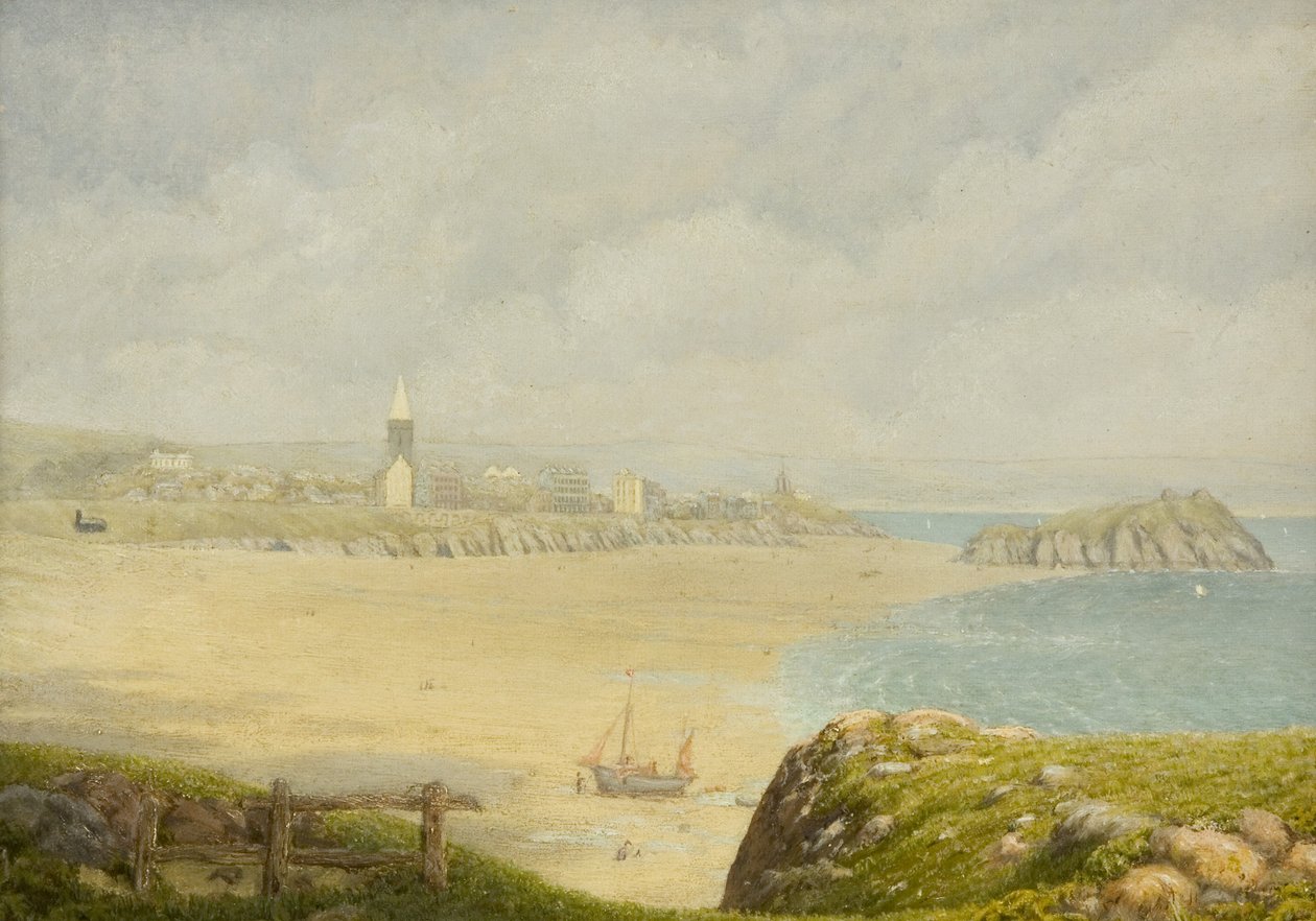 Tenby, the Beach (olie på lærred) af Herbert Isambard Owen