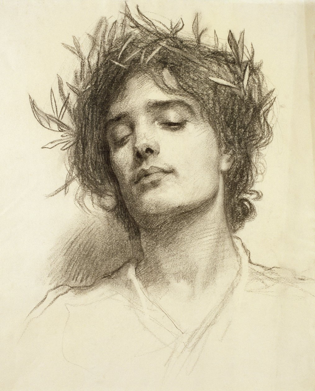 Figur med laurbærkrans af Herbert James Draper