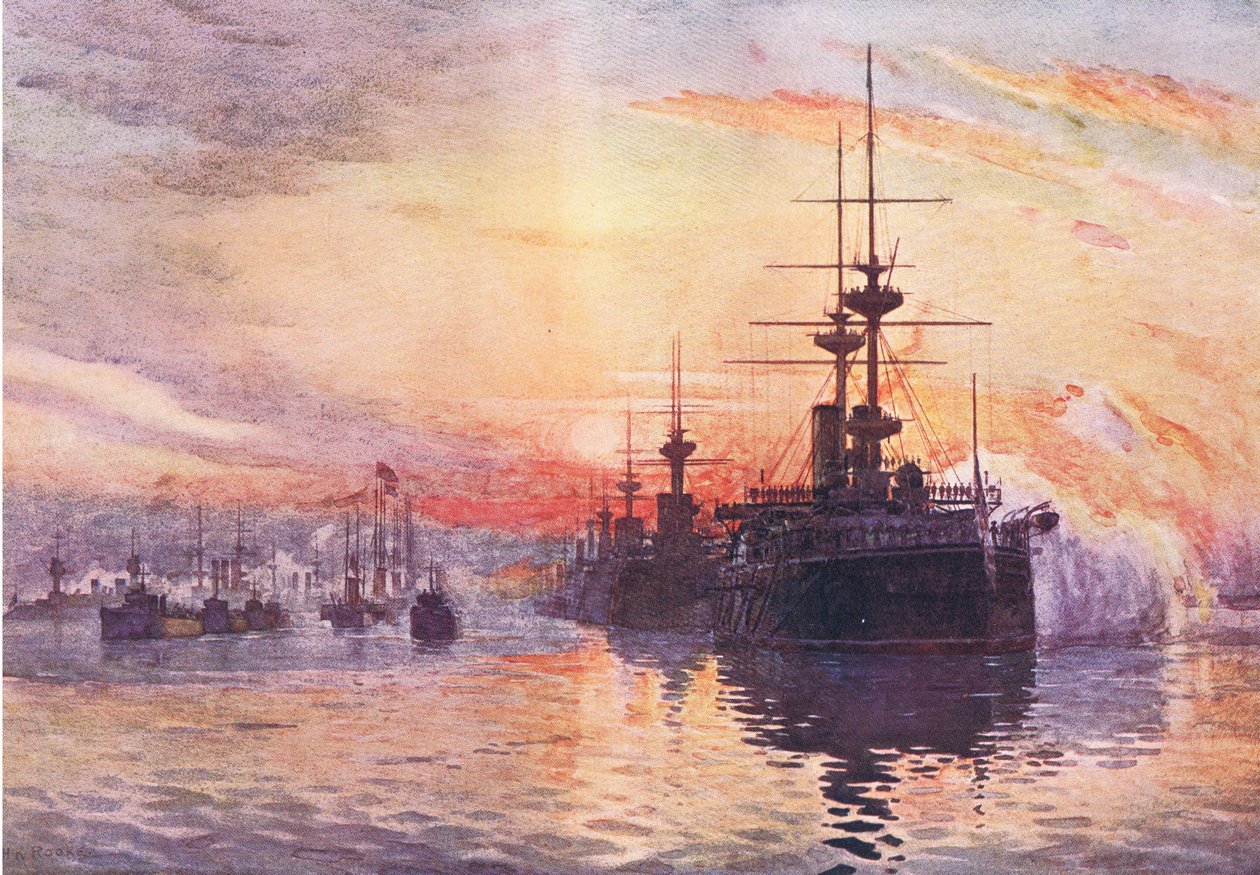 Dronning Victorias sidste rejse 1901 1. februar, illustration fra Cassells History of England, 1900-tallet af Herbert Kerr Rooke