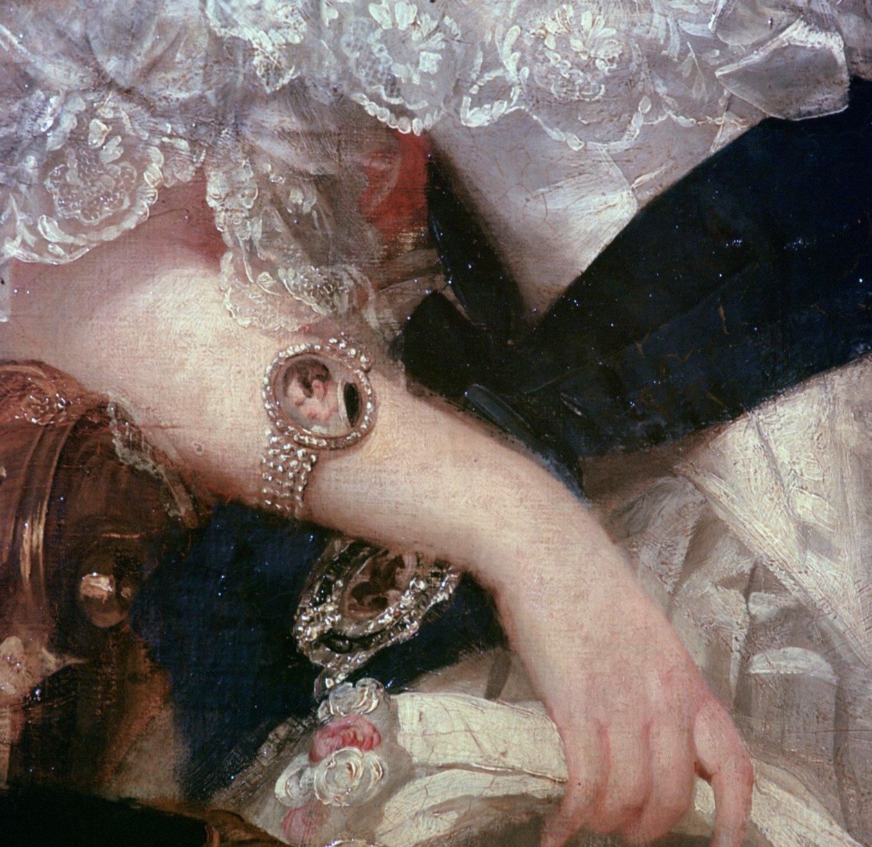 Detalje af et portræt af dronning Victoria, 1841 af Herbert Luther Smith
