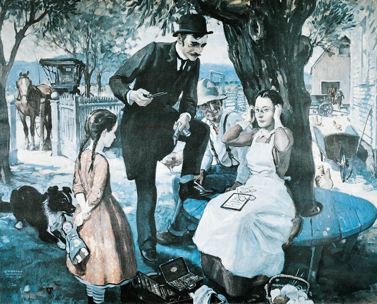 Brillesælgeren i slutningen af 1800-tallet, der reklamerede for American Optical Company af Herbert Morton Stoops