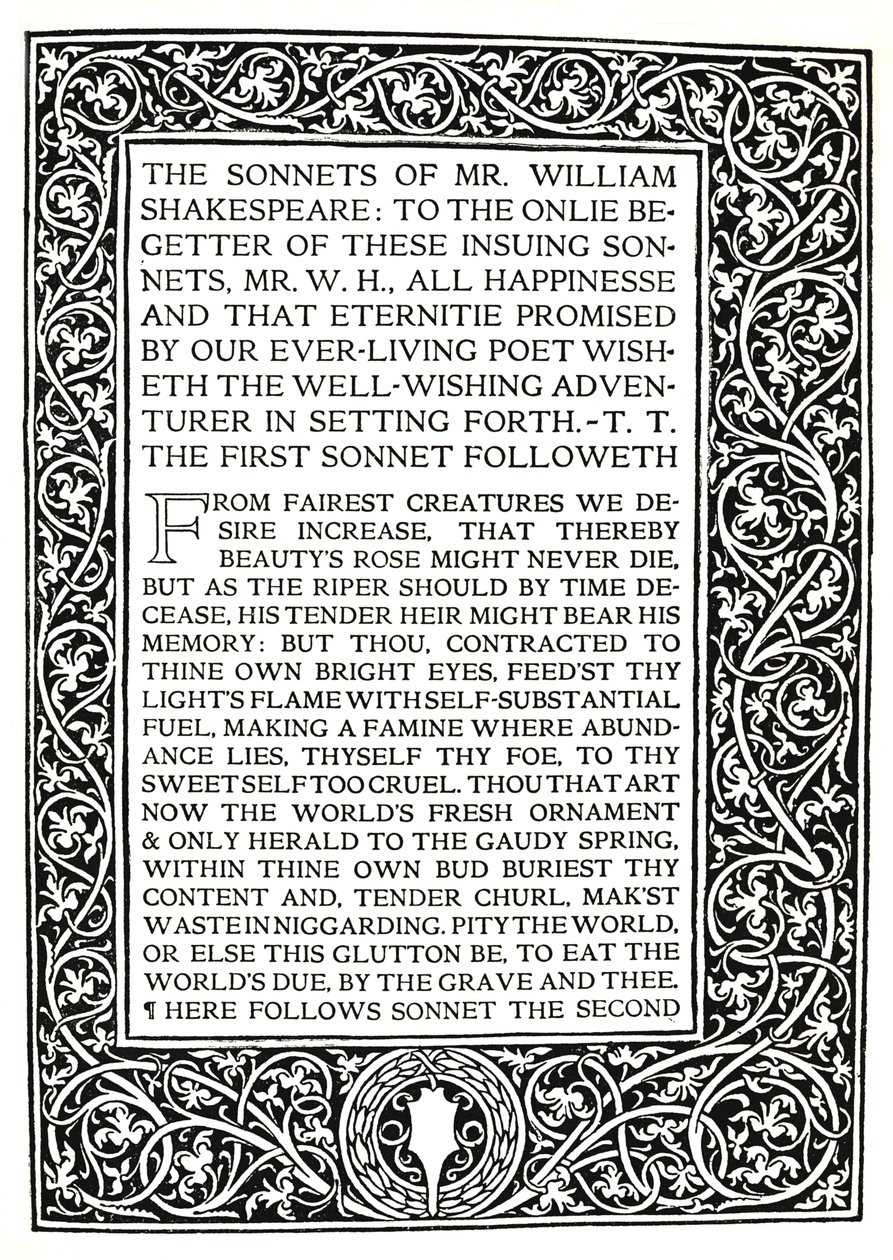 Riccardi Press: Side fra Shakespeares sonetter, ca. 1914 af Herbert Percy Horne