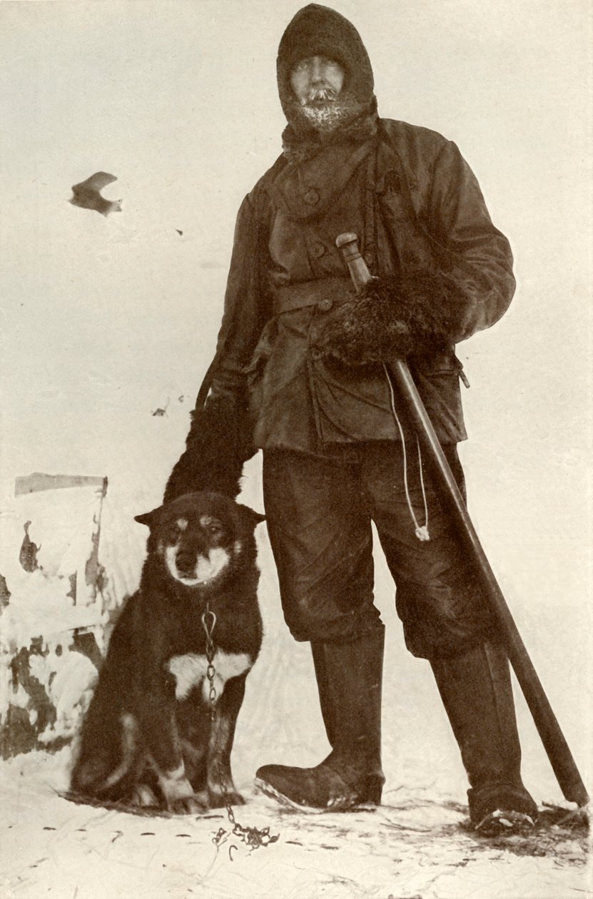 C. H. Meares og Osman, hundenes leder, 28. august 1911, 1913 af Herbert Ponting