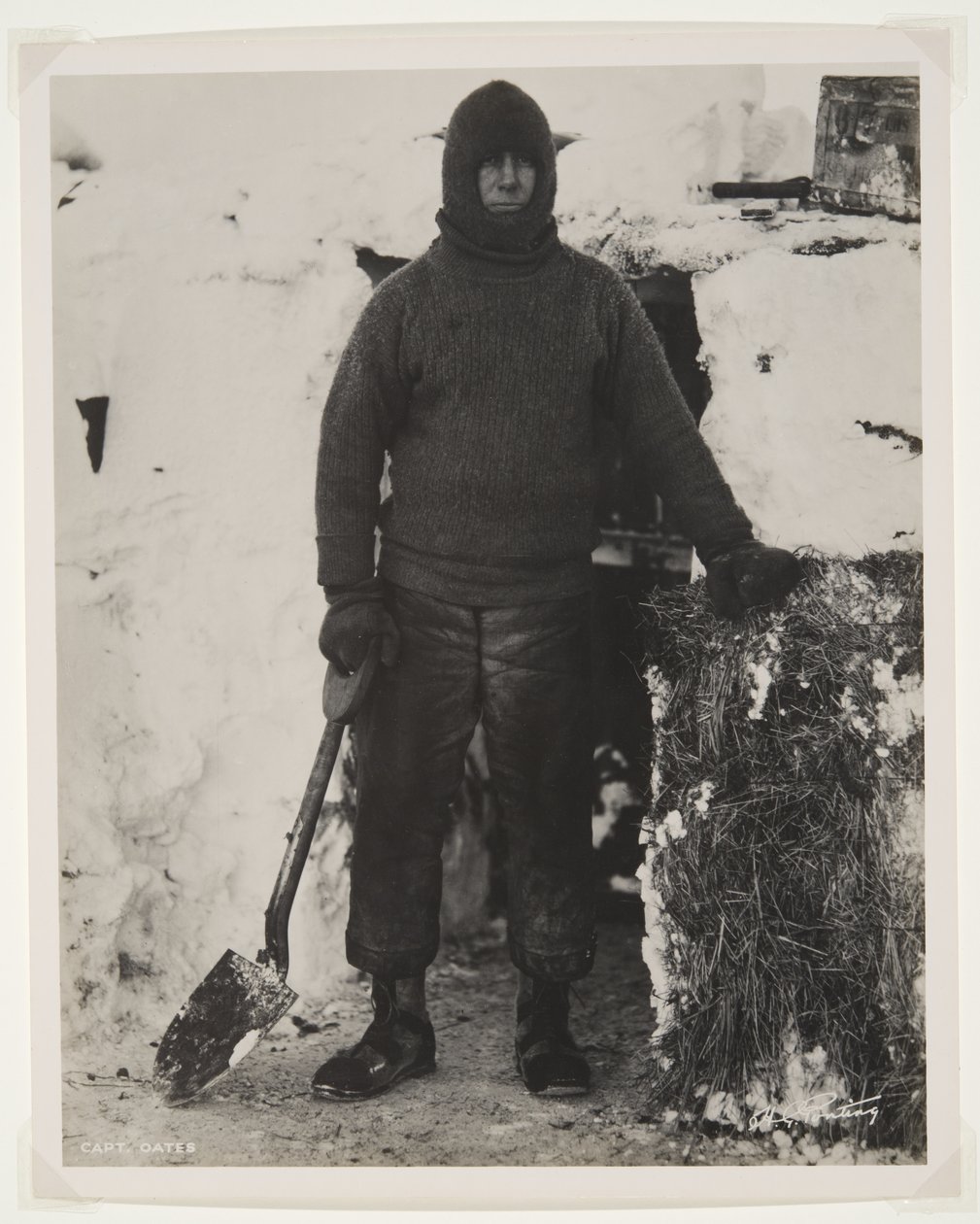 Kapt. Oates under Terra Nova-ekspeditionen (1910-13) til Sydpolen (bromidtryk) af Herbert Ponting