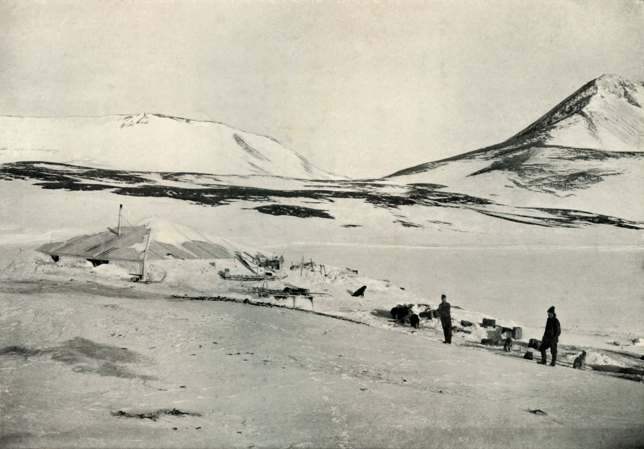 Meares og Demetri ved Discovery Hut, 4. november 1911, 1913. af Herbert Ponting