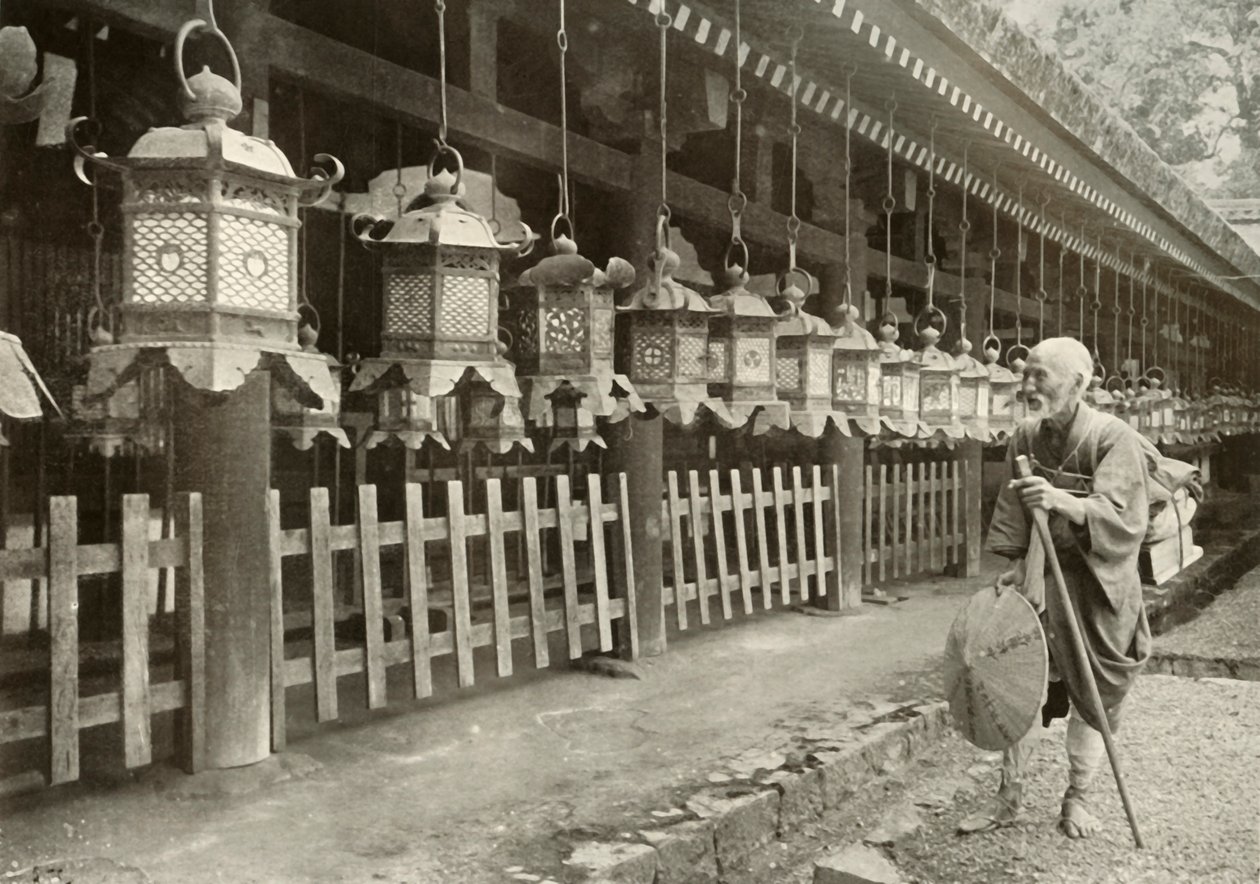 På en pilgrimsrejse til Nara, 1910. af Herbert Ponting