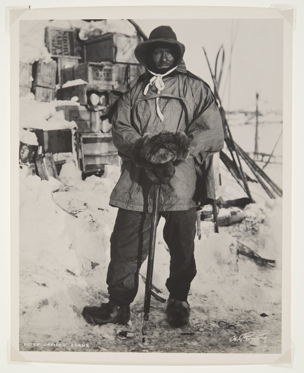 Underofficer Evans under Terra Nova-ekspeditionen (1910-13) til Sydpolen (bromidtryk) af Herbert Ponting
