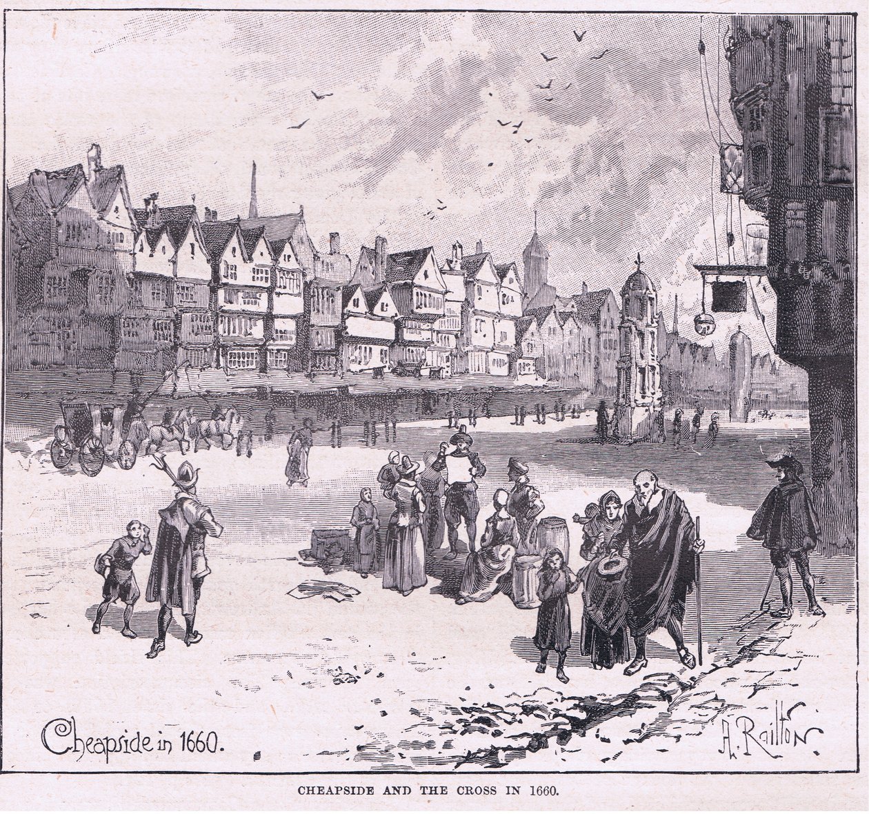 Cheapside AD 1660 af Herbert Railton
