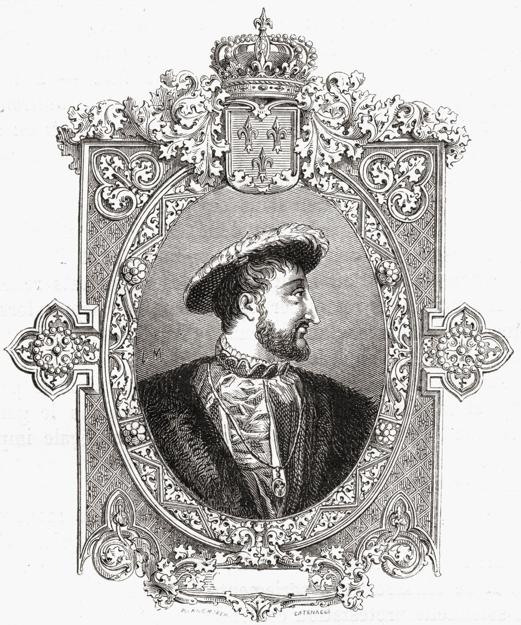 Francois I, graveret af Pannemaker-Ligny, fra 