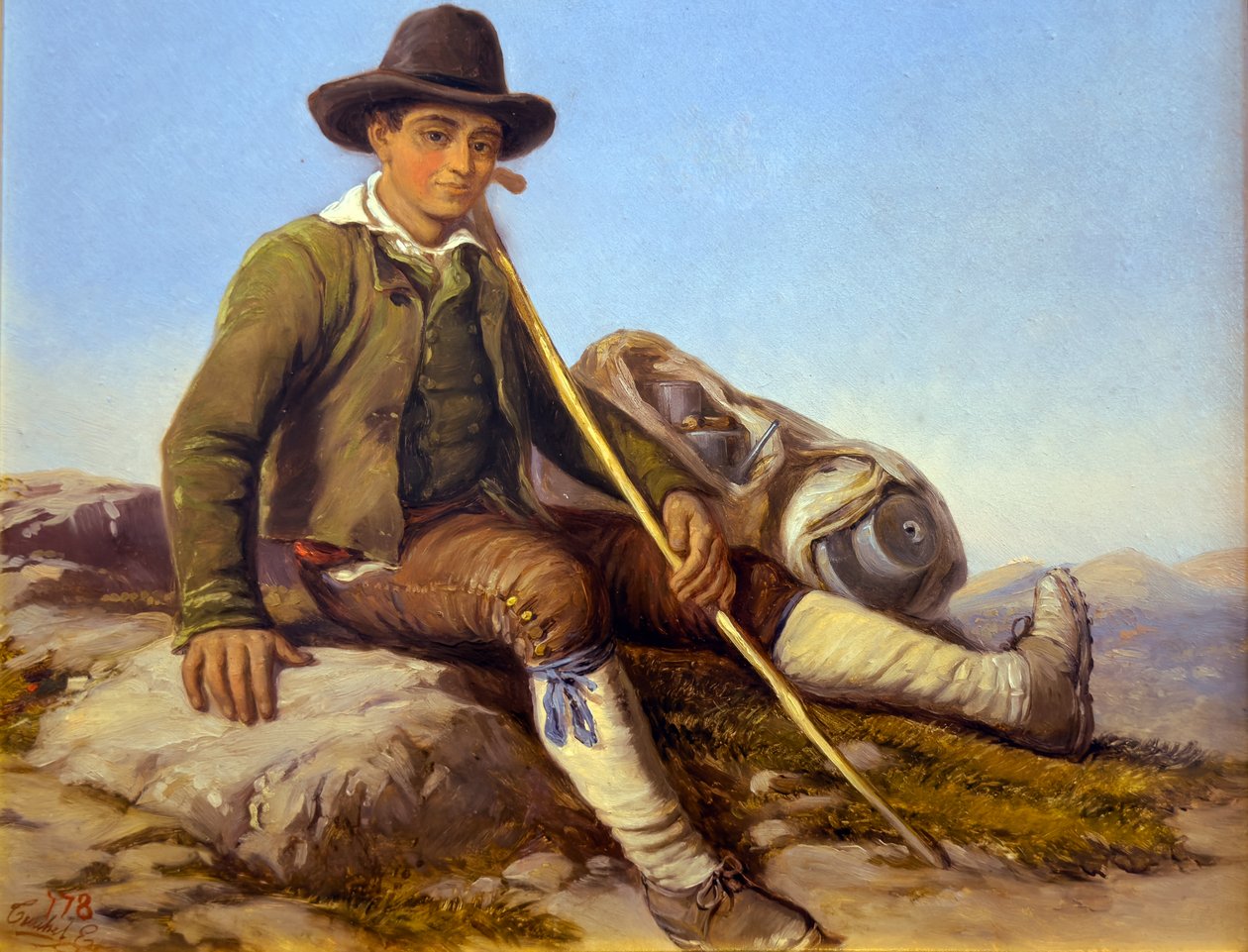 Berger de la Brigue, ca. 1850 (olie på lærred) af Hercule Trachel