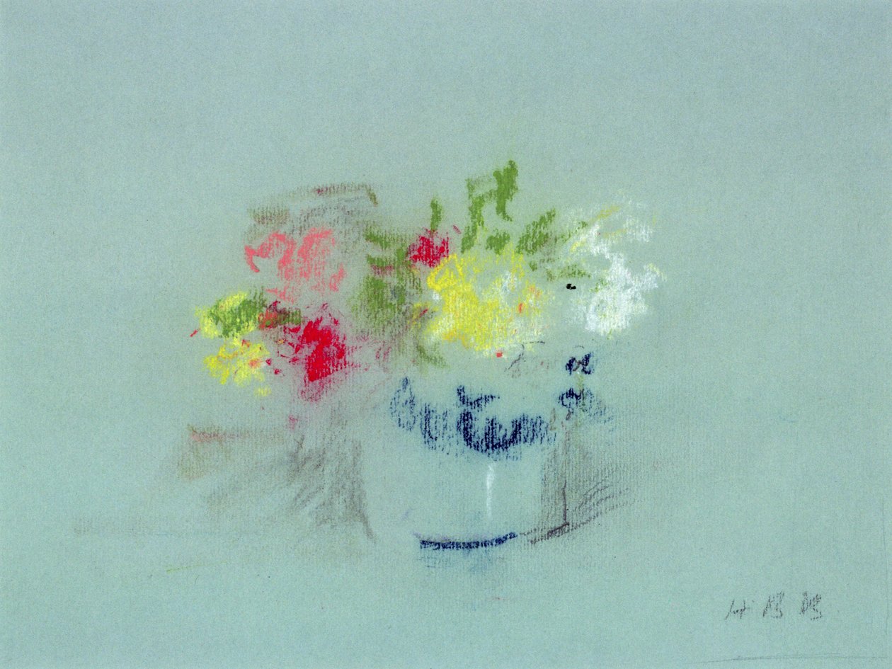 Blomster i en blå og hvid krukke af Hercules Brabazon Brabazon
